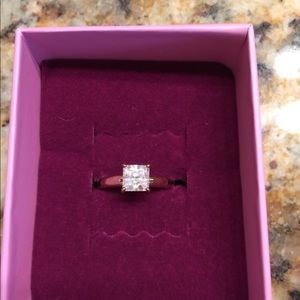 1.0 cttw diamonique 14kt yellow gold clad ring